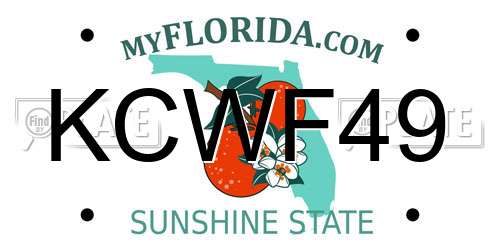 KCWF49 Florida License Plate