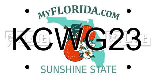 KCWG23 Florida License Plate