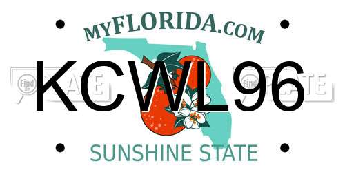 KCWL96 Florida License Plate