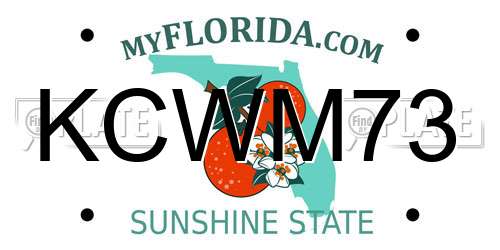 KCWM73 Florida License Plate