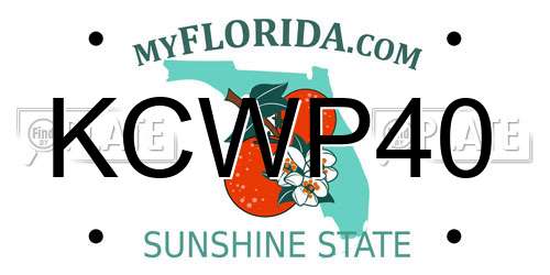 KCWP40 Florida License Plate
