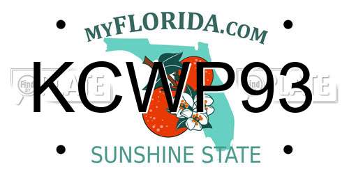 KCWP93 Florida License Plate