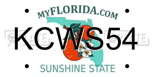 KCWS54 Florida License Plate
