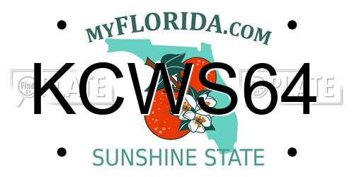 KCWS64 Florida License Plate