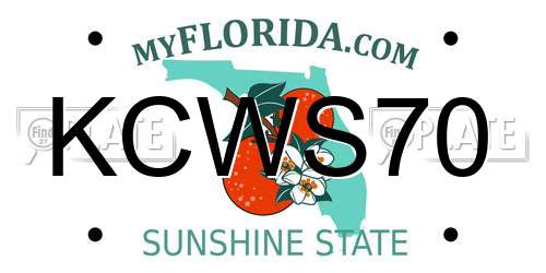 KCWS70 Florida License Plate