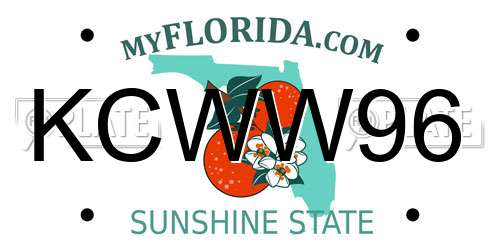 KCWW96 Florida License Plate