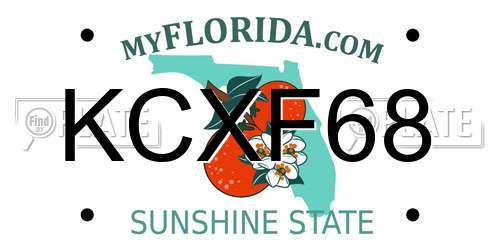 KCXF68 Florida License Plate