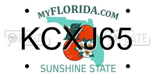 KCXJ65 Florida License Plate