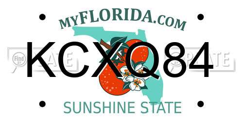 KCXQ84 Florida License Plate