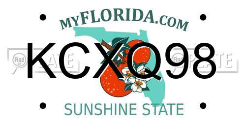 KCXQ98 Florida License Plate