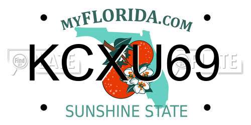 KCXU69 Florida License Plate