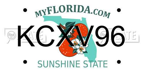 KCXV96 Florida License Plate
