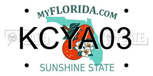 KCYA03 Florida License Plate