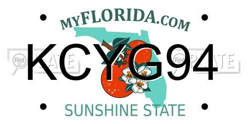 KCYG94 Florida License Plate