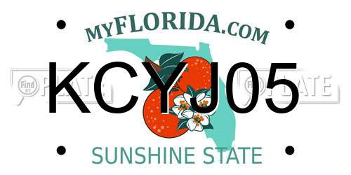 KCYJ05 Florida License Plate