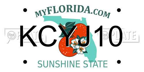KCYJ10 Florida License Plate