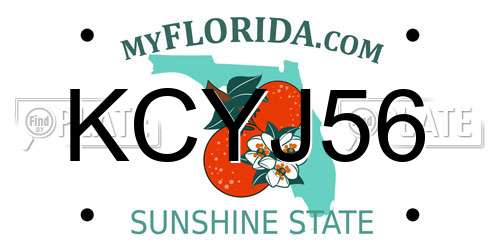 KCYJ56 Florida License Plate