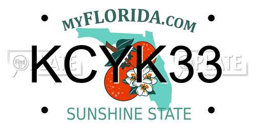 KCYK33 Florida License Plate