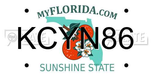 KCYN86 Florida License Plate