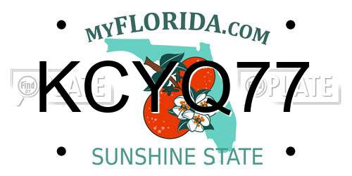 KCYQ77 Florida License Plate