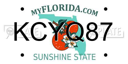 KCYQ87 Florida License Plate