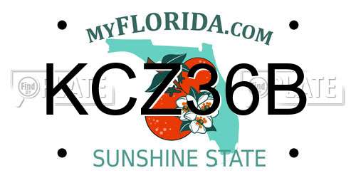 KCZ36B Florida License Plate