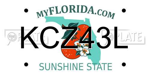 KCZ43L Florida License Plate