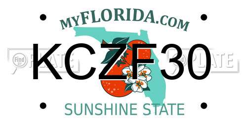 KCZF30 Florida License Plate