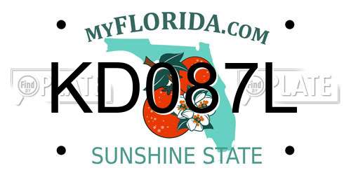 KD087L Florida License Plate
