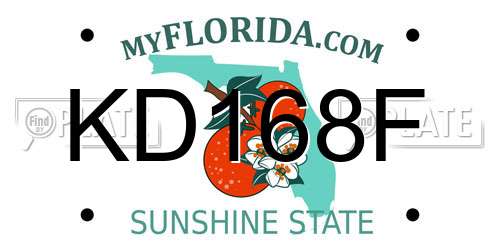 KD168F Florida License Plate
