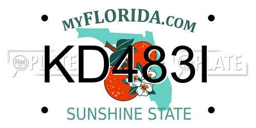 KD483I Florida License Plate