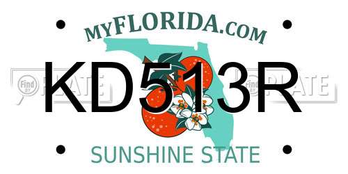 KD513R Florida License Plate