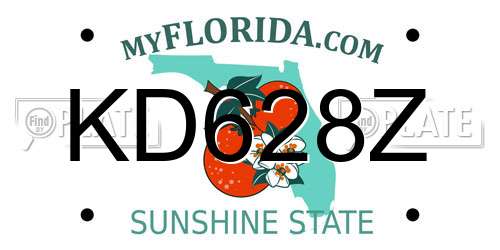 KD628Z Florida License Plate