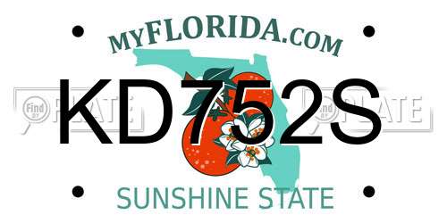 KD752S Florida License Plate