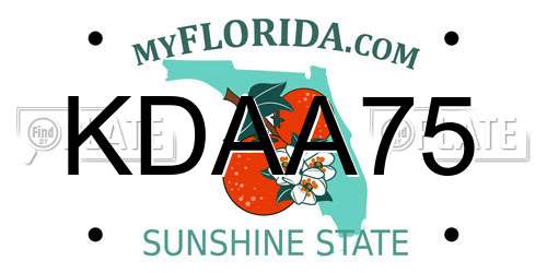 KDAA75 Florida License Plate