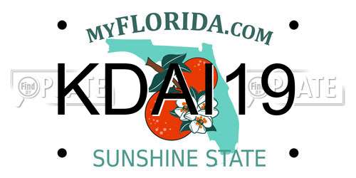 KDAI19 Florida License Plate
