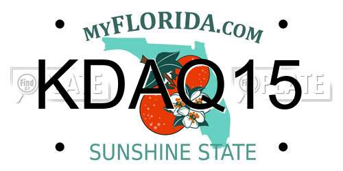KDAQ15 Florida License Plate