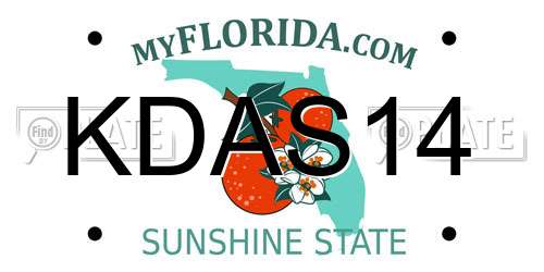 KDAS14 Florida License Plate
