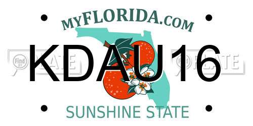 KDAU16 Florida License Plate