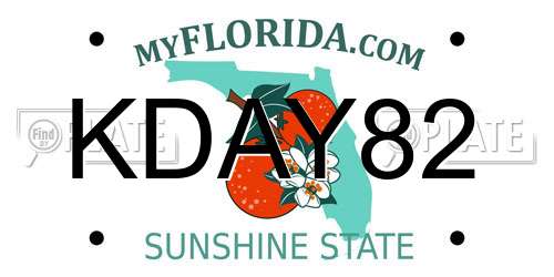 KDAY82 Florida License Plate