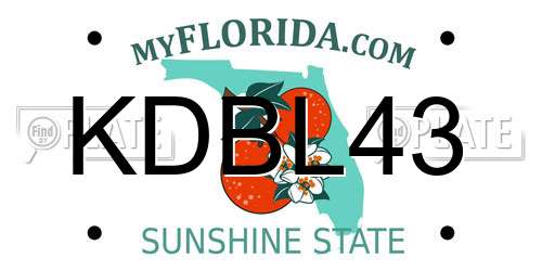 KDBL43 Florida License Plate