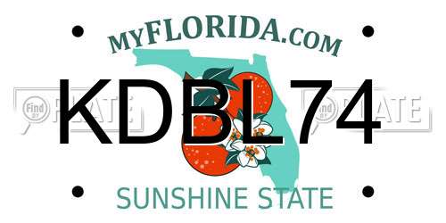 KDBL74 Florida License Plate