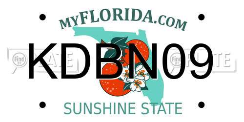 KDBN09 Florida License Plate