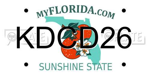 KDCD26 Florida License Plate