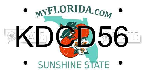 KDCD56 Florida License Plate