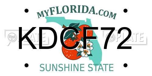 KDCF72 Florida License Plate