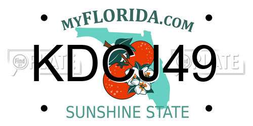 KDCJ49 Florida License Plate