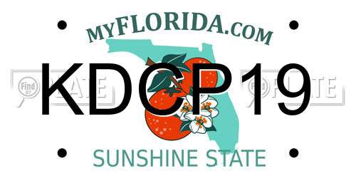 KDCP19 Florida License Plate