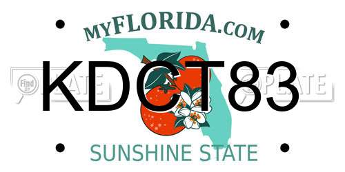 KDCT83 Florida License Plate
