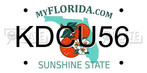 KDCU56 Florida License Plate